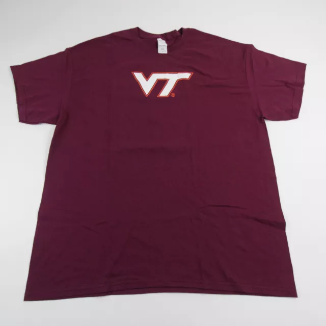 Virginia Tech Hokies Gildan Heavy Cotton Short Sleeve Shirt Men's Maroon Used