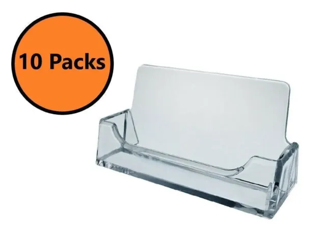 10 x Acrylic Business Card Holders Shop Counter Retail Display Stands Dispenser