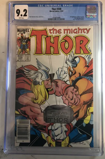 Thor 338 CGC 9.2 2nd app of Beta Ray Bill Marvel Comics Dec 1983 white pages