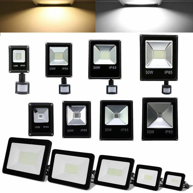 LED Fluter mit Bewegungsmelder 10W-100W Außenleuchte IP65 Gartenlicht Lampe 230V