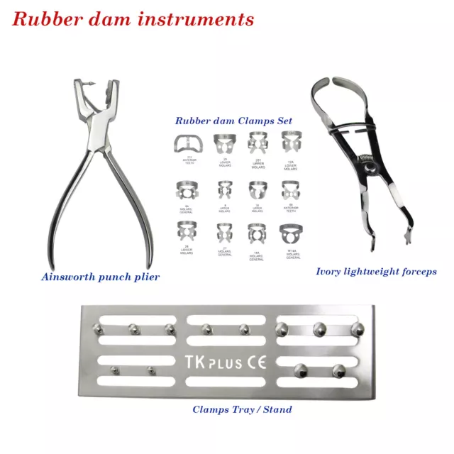 Instruments pour Digue Crampons Ivory lightweight forceps Clamps Rubber Dam Kit