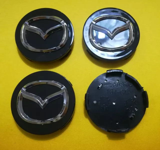 4 Coprimozzo 56Mm Borchie Nero Tappi Compatibili Mazda 2 3 5 6 Mx5 Mpv Cx 7