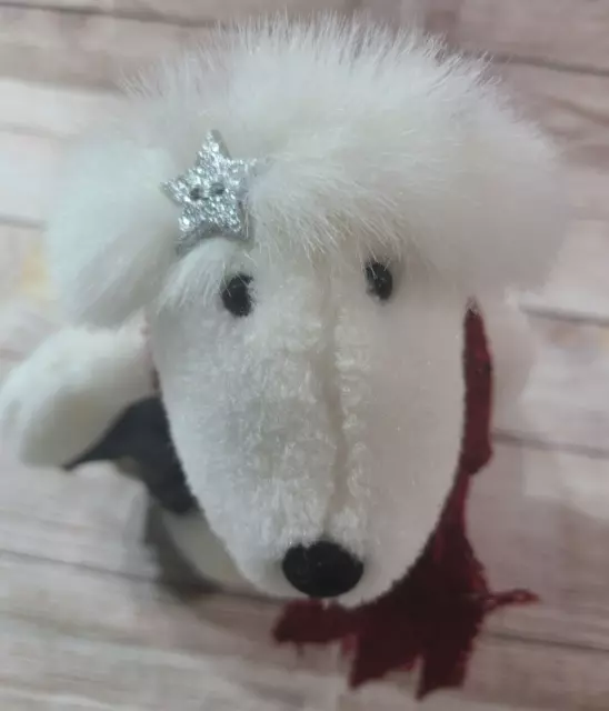 Woof & Poof Plush Winter Dog Stuffed Animal Shelf Sitter White Snowflake 2009