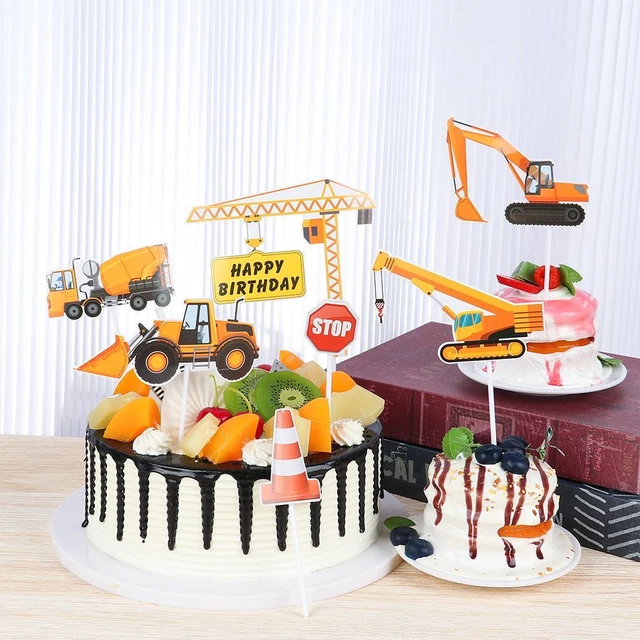 53 Pezzo Torta Deco Cantiere Torta Muffin Deco Compleanno Ragazzo - Foto 6