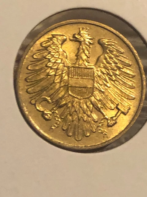 1954 Austria 20-Groschen Aluminum Bronze BU Uncirculated Imperial Eagle Hammer!