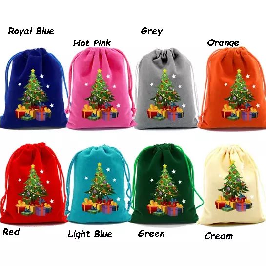 Velvet Effect, Gift Pouches, In Various Shapes, Colours & Sizes NEW XMAS STOCK.