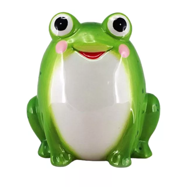 Tirelire grenouille verte en céramique 14 cm