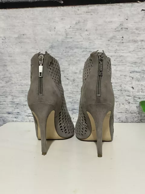 Womens Ivanka Trump Didia Open Toe Beige/Gray Leather Ankle Bootie ~ 9.5 3