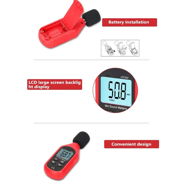 Rilevatore di rumore portatile piccolo display LCD digitale 30 130 db tester decibel
