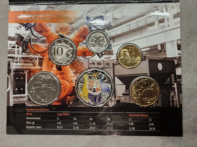 2012 RAM UNC 6 COIN MINT SET WITH HYPER-METALLIC COLOURED 50c COIN 3