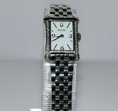 New Bulova Women's SS Diamond White 96R186 $895 Watch