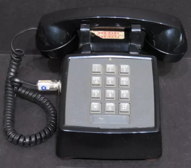 Bell Systems Western Electric Black Push Button Desk Telephone Working Condition