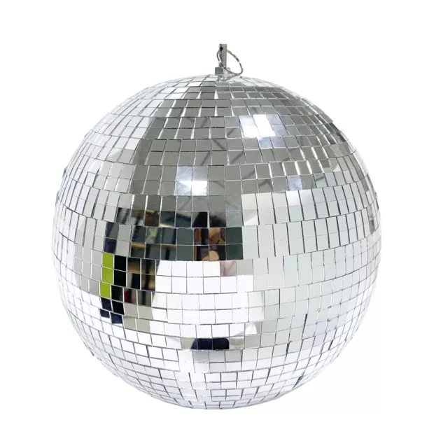 VOELIGT 12inch Mirror Glass Ball Silver Disco Ball DJ Dance Decorative Stage ...