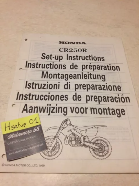 Honda CR250R CR250 R Cr 250 250CR Instruction Setup Preparation Manual