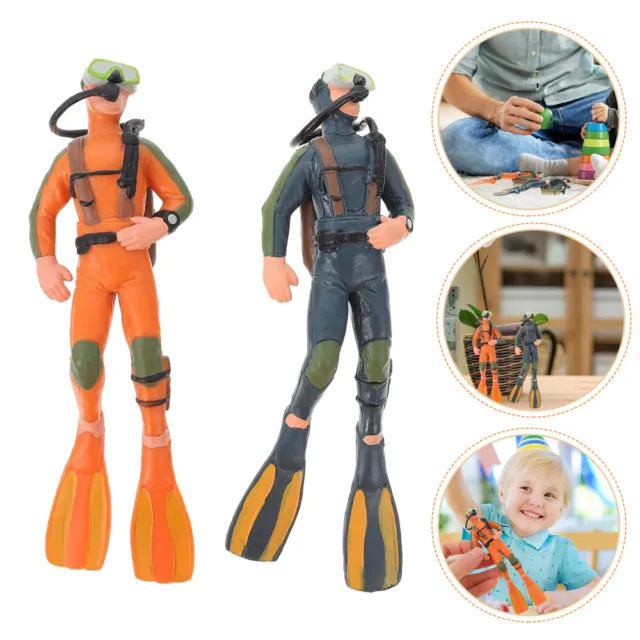 2 Pcs Tauchermodell PVC Baby U-Boot-Spielzeug Betta-Aquariumdekorationen