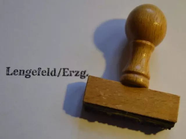 Alter DDR Holzstempel Lengefeld / Erzg.