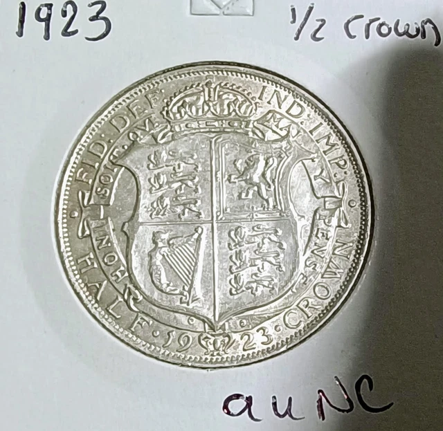 1923 Half Crown 50% 2/6d Silver George V Sp#4021A aUNC