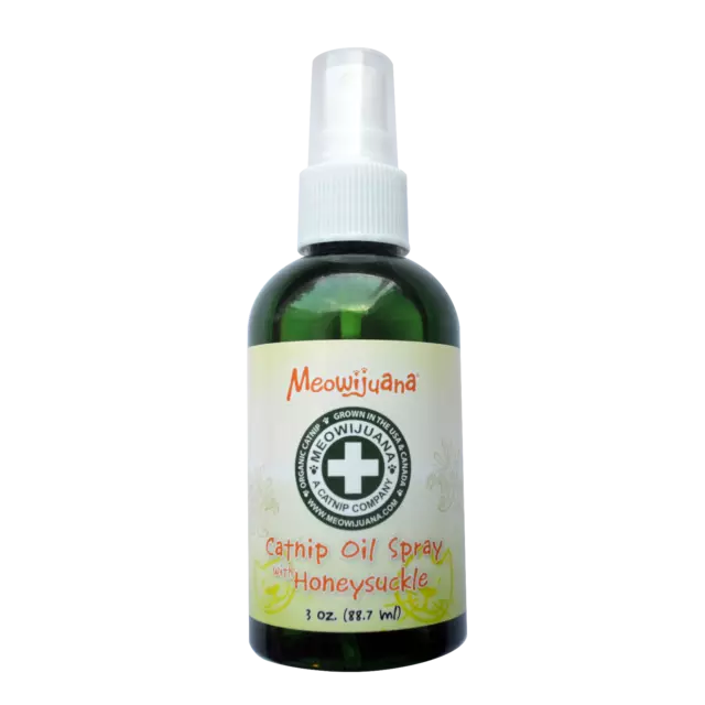 Meowijuana Premium Organic Catnip Spray with Honeysuckle for Cats | High Potency