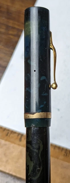 Carter's 5117 blue vintage fountain pen oversized 14k gold nib 8