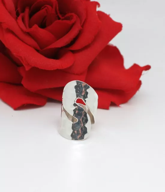 Sterling Silver Taxco Hammered S Mexico Ring Size 7  8.24g  CAT RESCUE