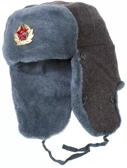 RARE Sz. 62 Soviet Army soldier genuine surplus ushanka winter hat 1990