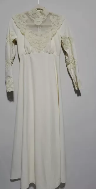 Wedding Dress Alfred Angelo Edythe Vincent Sz 2 Lace Acetate 60s Wedding cream 2