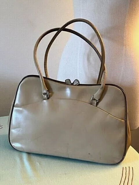 Authentic Prada Handbag Women's Leather Shoulder Bag Beige Pre-owned