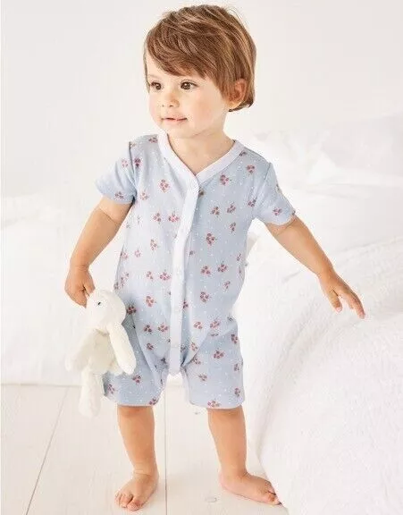 "The Little White Company" Rose & Polka Dot Sleepsuit 100% Cotton RRP £20 BNWT 2