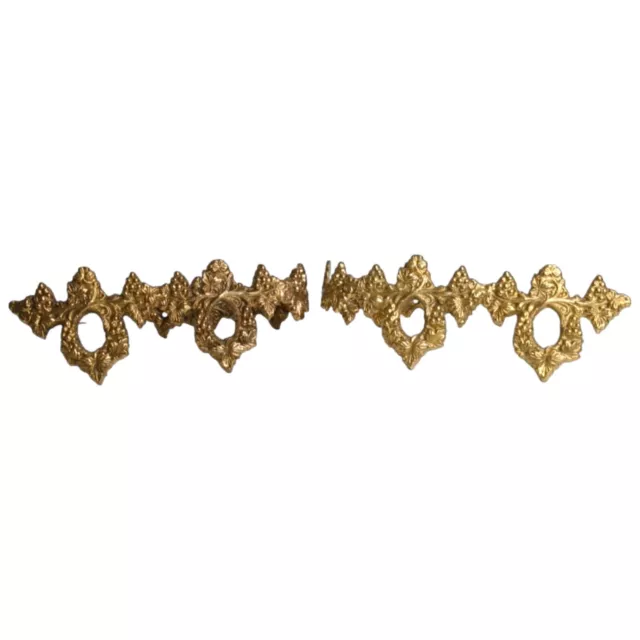 Vintage Brass Curtain Wall Mounted Hold Tie Backs 9” Made in India Grapes Set 2