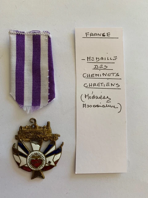 Médaille Croix Rouge France, Cheminots Chrétiens, Vintage
