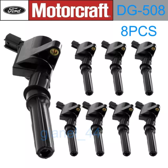 8PCS Genuine Motorcraft Ignition Coils DG508 For Ford F150 4.6L 5.4L 6.8L F250