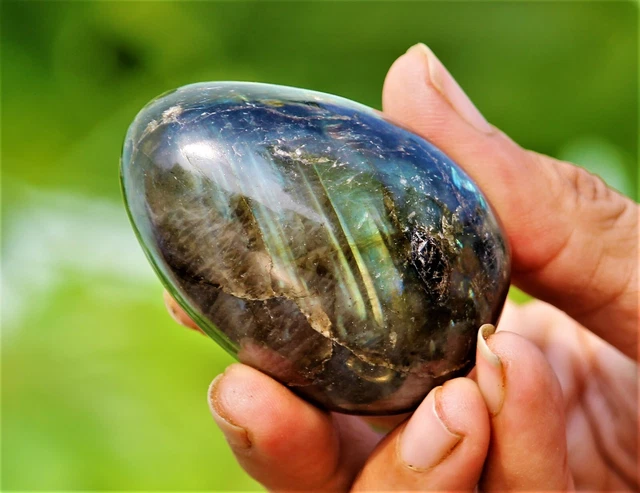 135g Superb Natural Green Labradorite Crystal Healing Energy Reiki Gemstone Egg