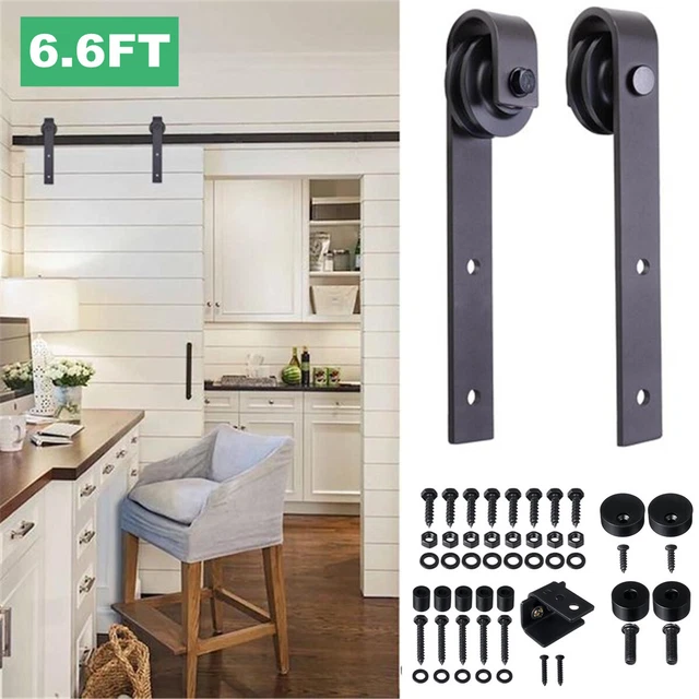 BVSOIVIA Sliding Barn Door Hardware 6.6FT Closet Hang Style Track Rail Kit