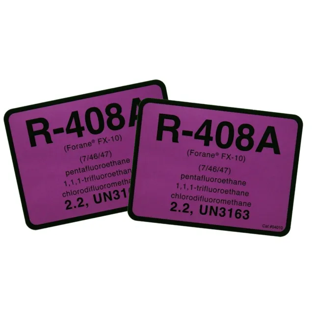 R-408A / R408A  Label # 04010 , Pack of (2)