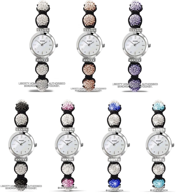 SEKONDA LADIES CRYSTALLA Beaded Black Cord Womens Fashion Watch RRP 59.99 34.99 PicClick UK