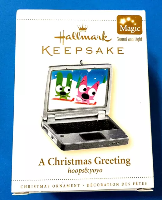Hallmark "A Christmas Greeting" Magic Sound and Light Hoops & YoYO Ornament 2006