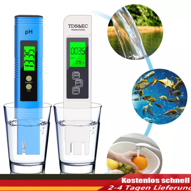 Leitwertmessgerät 0-9990ppm PH TDS&EC Meter Messgerät Digital Tester Wassertest