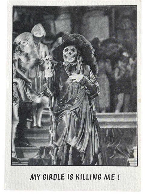 Vtg 1973 Skeleton Monster Creature Feature You’ll Die Laughing #33 Trade Card BW