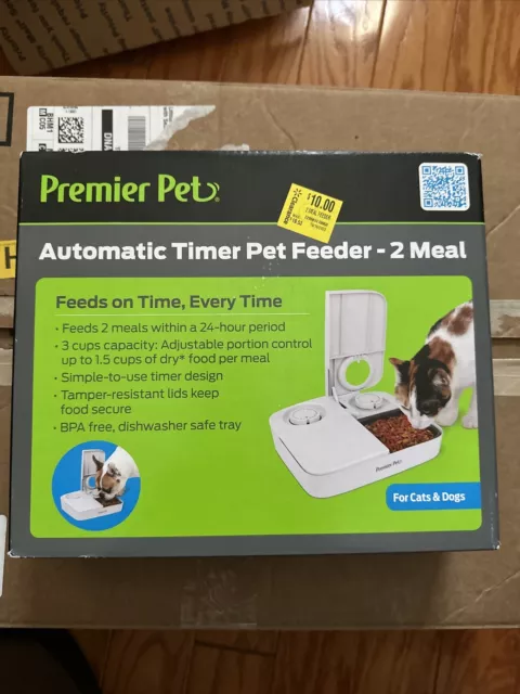 NEW IN BOX! Premier Pet Automatic Timer Pet Feeder, 2 Meals - For Cats And Dogs