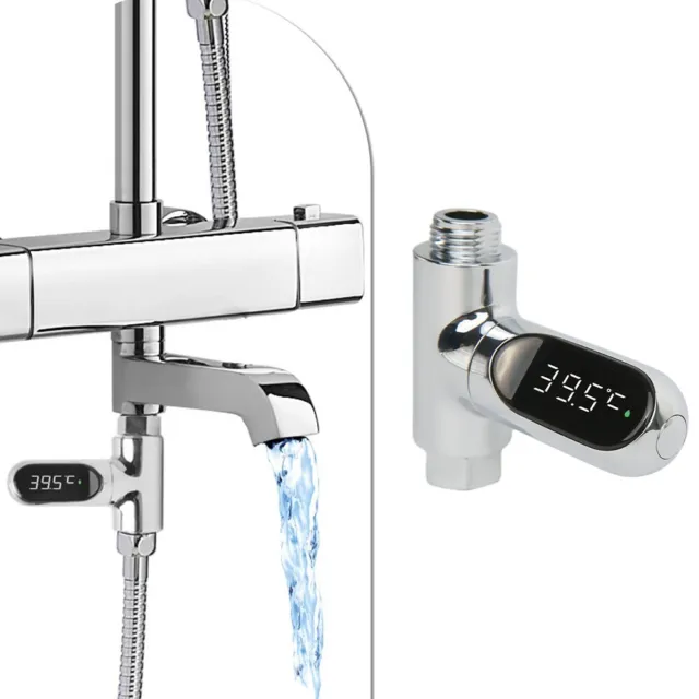 Medidor de temperatura del agua con pantalla LED de fácil instalación para mangueras de ducha