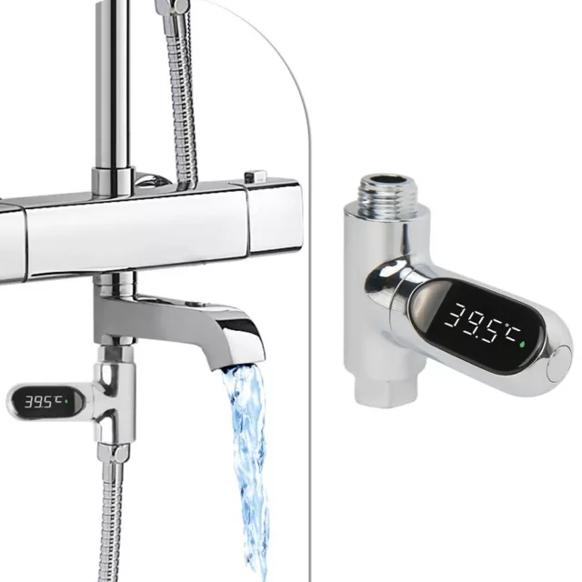 Misuratore temperatura acqua display display LED facile installazione per tubi doccia