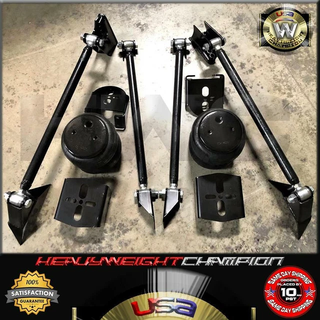 HEAVY DUTY TRIANGULATED 4 Link Hot Rod Suspension Kit 2600 Air Bags