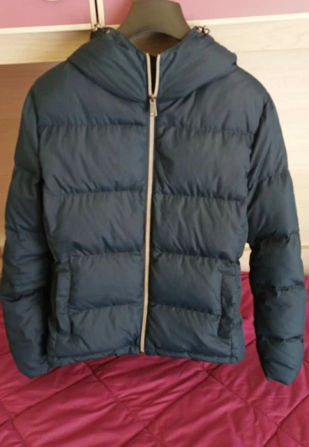 PIUMINO DONNA BENETTON tg 44 colore blu notte vera piuma EUR 29