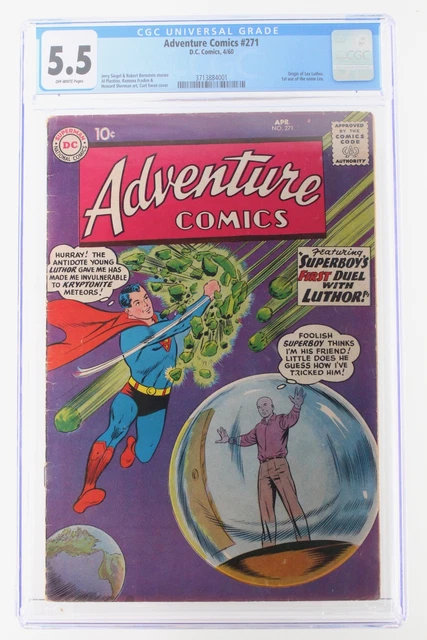 Adventure Comics #271 - DC 1960 CGC 5.5 Origin of Lex Luthor. 1st use of the nam