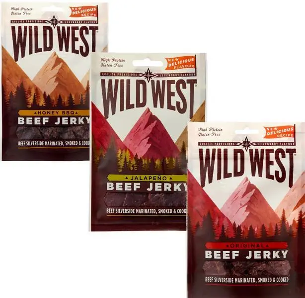 Wild West Beef Jerky Testpaket Honey BBQ Jalapeno Original (119,87 EUR/KG)