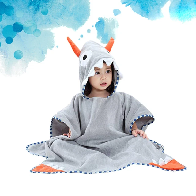 Asciugamano da bagno peluche animale bambino unisex con cappuccio cotone (corno 70X140 cm)