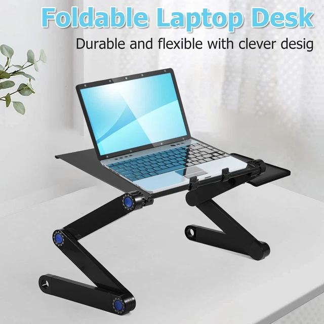 Réglable Portable Pliant Table D'Ordinateur Portable Bureau Ventilateur Noir