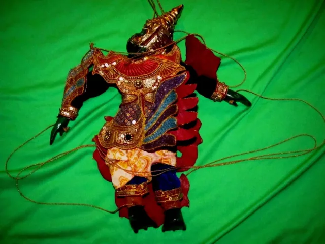 Vintage Burmese Marionette Wooden Garuda (Suparna) puppet 14" 4