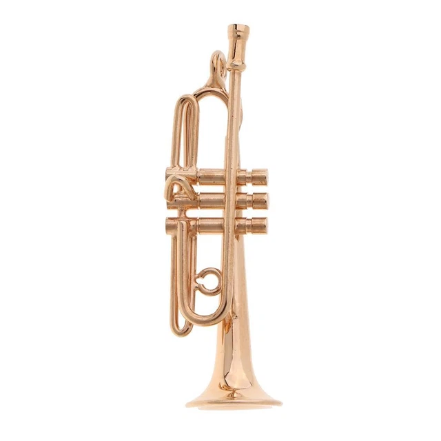 Odoria 5 Mini Instruments De Musique 1/12 – Saxophone, Trompette, Trombone, Tambour, Clairon – Pour Maison De Poupée
