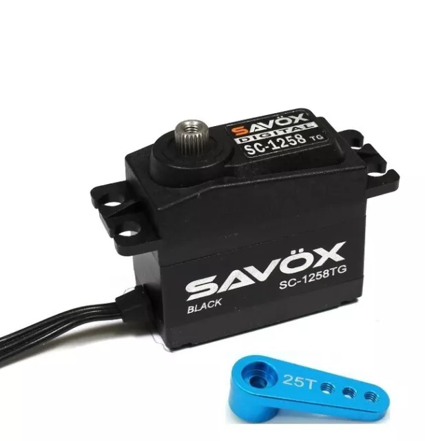 Savox SC-1258TG-BE Black Edition Coreless Digital Servo w/ Free Aluminum Horn